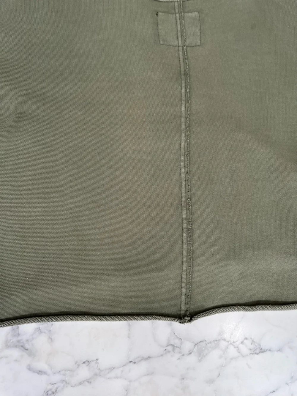 Aerie Cropped Open Neck Hoodie Sweatshirt Olive Sage Green Relaxed Casual Large - Picture 10 of 11